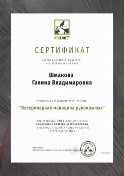 Сертификат сотрудника Шмакова Г.В.